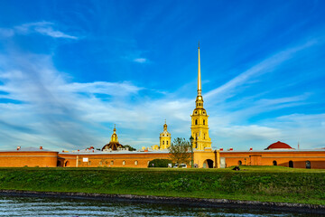 Vew of the Peter and Paul fortress from the Neva river