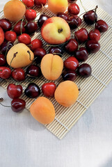 Summer harvest of juicy, sweet fruits.