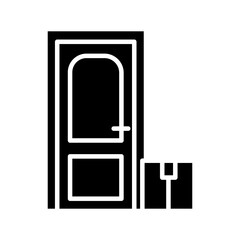 box carton in door silhouette style icon