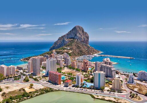 Aerial photography Penyal d'Ifac Natural Park. Calpe, Spain