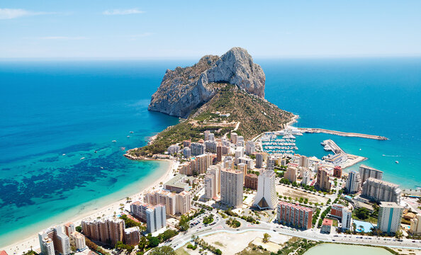 Aerial photography Penyal d'Ifac Natural Park. Calpe, Spain