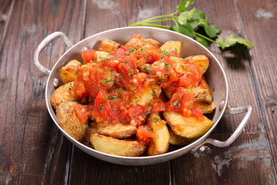 bravas potato with spicy tomato sauce- spanish tapas