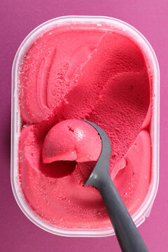 pink strawberry ice cream scoop