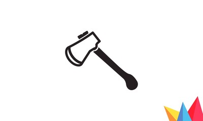 crossed axe and hammer, rustic vector collection isolated on white background, hipster logo design element