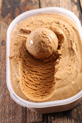 coffee ice cream and scoop