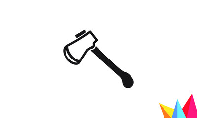 crossed axe and hammer, rustic vector collection isolated on white background, hipster logo design element