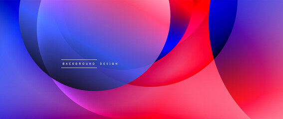 Circle modern geometric abstract background with liquid gradients