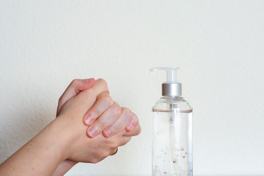 Hydroalcoholic Gel For Hands Of Different Sizes. Covid-19 Hand Sanitizer