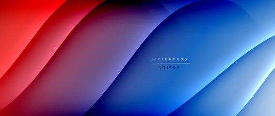 Fluid gradient waves with shadow lines and glowing light effect, modern flowing motion abstract background for cover, placards, poster, banner or flyer