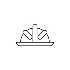 helmet outline Icon. construction vector illustration on white background
