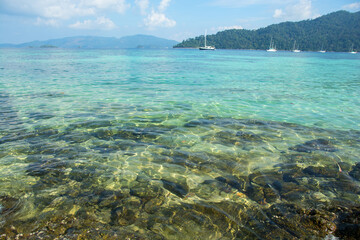 beautiful beach and tropical sea at lipe island ,satun Thailand