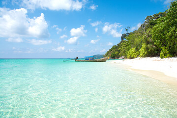 beautiful beach and tropical sea at lipe island ,satun Thailand