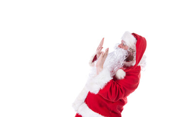 Advertising and work. Santa Claus. White background.