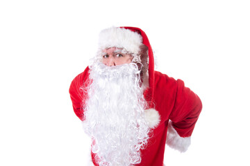 Advertising and work. Santa Claus. White background.