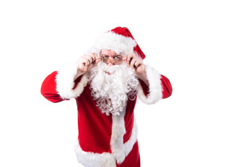 Advertising and work. Santa Claus. White background.
