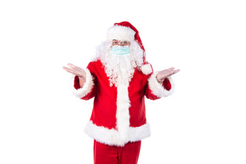 Illness and colds. Santa Claus. White background.