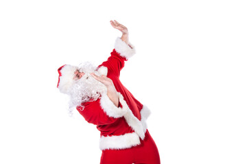 Advertising and work. Santa Claus. White background.