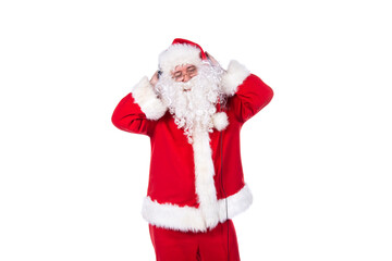 Advertising and work. Santa Claus. White background.