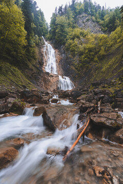 waterfall in the mountains, Blumenstein, Fallbach, Switzerland