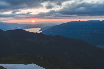 Sunset over Lake Thun, Switzerland