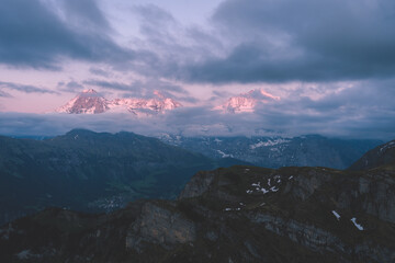 Eiger, Mönch and Jungfrau behind some beautiful clouds, Grindelwald, Switzerland