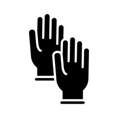 Fototapeta na wymiar rubber gloves silhouette style icon