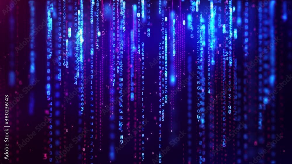 Poster vertical computer matrix code. animation digital background