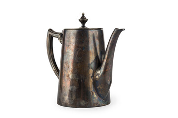 old brass coffee pot, isolate on a white background