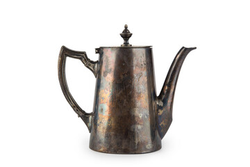 old brass coffee pot, isolate on a white background