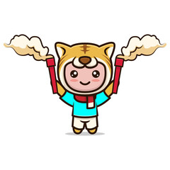 Tiger cute mascot soccer-related design