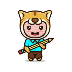 Cute mascot tiger education and school related design