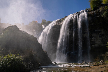 Landscape view of Tortum Waterfall in Tortum,Erzurum,Turkey. Explore the world's beauty and wildlife.