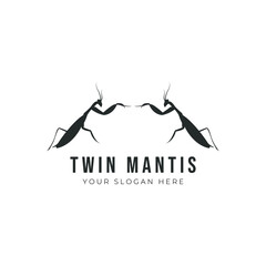 Mantis logo design. Vector design of silhouette mantis