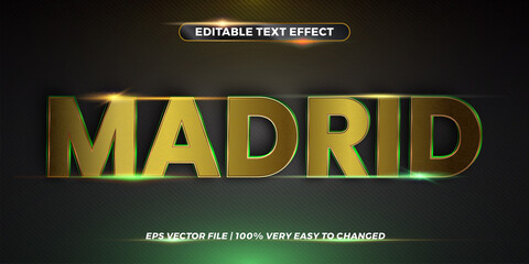 Obraz premium Word Madrid gold - Editable text effect