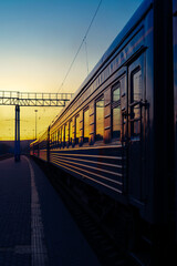 railway station at sunset