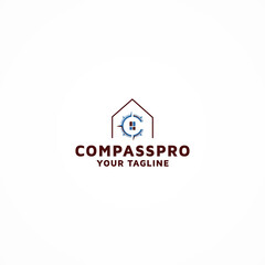 Compass vector logo design template inspiration