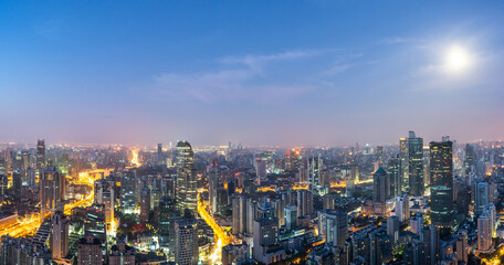 Fototapeta premium city skyline in shanghai china