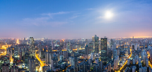 city skyline in shanghai china