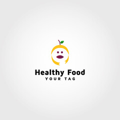 Healthy food vector logo design template