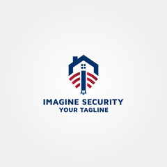 Security vector letter I logo design