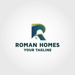 Real estate letter R vector logo design template