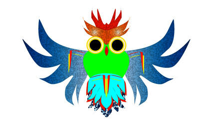 vector illustration of an  owl tribal tattoo