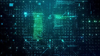 animation random colored computer code strings and digital elements flying toward the viewer. 3d rendering - Powered by Adobe