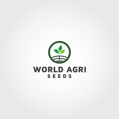 World Agriculture seeds vector logo design template