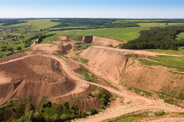 Ichalkovsky quarry. Limestone, chalk and gypsum stone mining