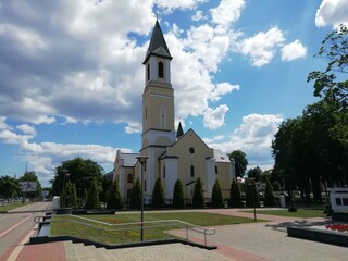 Fototapeta na wymiar Chatolic church of the Birdh of the Virgin Mary in Gomel, Belarus