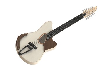 Obraz na płótnie Canvas Guitar set isolated on a white background. Classical guitar for your business project.. 3D render