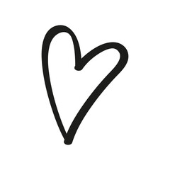 Doodle heart icon. Heart drawn with a marker. Vector icon