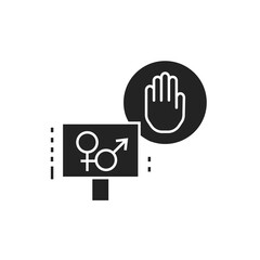 Sex strike glyph black icon. Feminist movement. Social protest. Pictogram for web page, mobile app, promo.