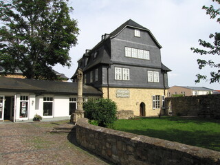 Fototapeta na wymiar Stadtmuseum mit Schuhmodellsammlung Fachwerkstadt Butzbach im Wetterau Hessen